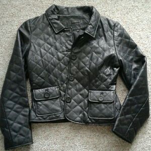 Cropped leather jacket